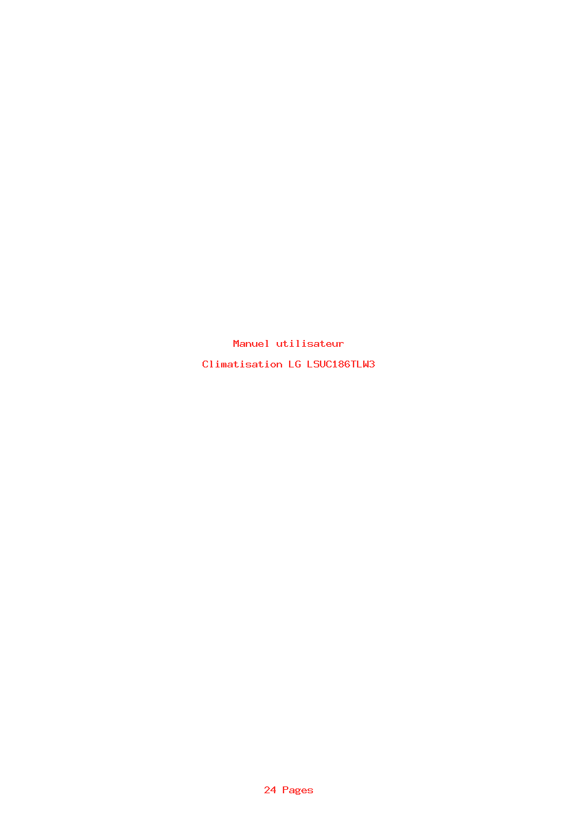 Page 1 de la notice Manuel utilisateur LG LSUC186TLW3