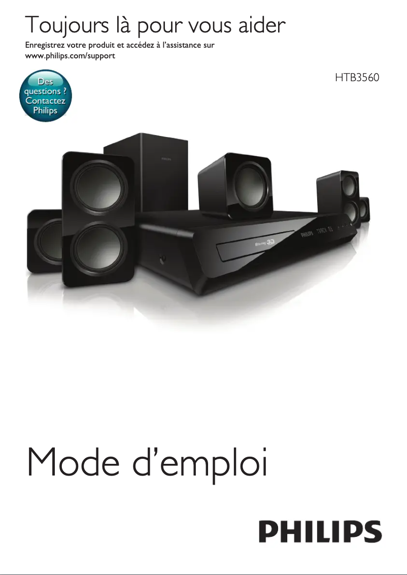 Page 1 de la notice Manuel utilisateur Philips HTB3560