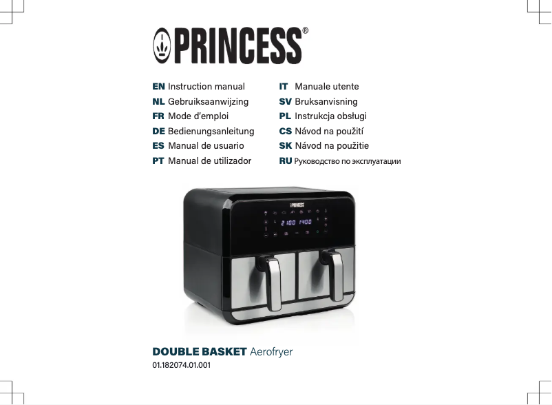 Page 1 de la notice Manuel utilisateur Princess Double Basket Aerofryer 182074
