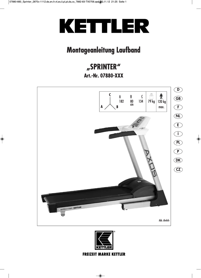 Page 1 de la notice Manuel utilisateur Kettler Sprinter