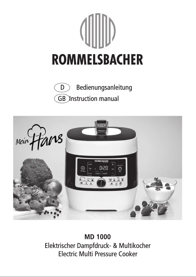 Page 1 de la notice Manuel utilisateur Rommelsbacher MD 1000