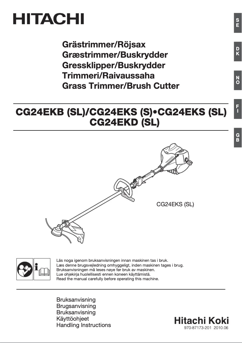 Page 1 de la notice Manuel utilisateur Hitachi CG 24EKB