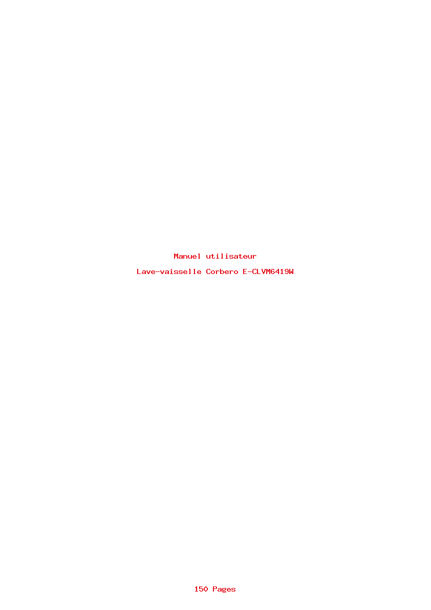 Page 1 de la notice Manuel utilisateur Corbero E-CLVM6419W