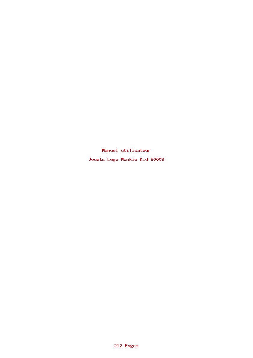 Page 1 de la notice Manuel utilisateur Lego Monkie Kid 80009