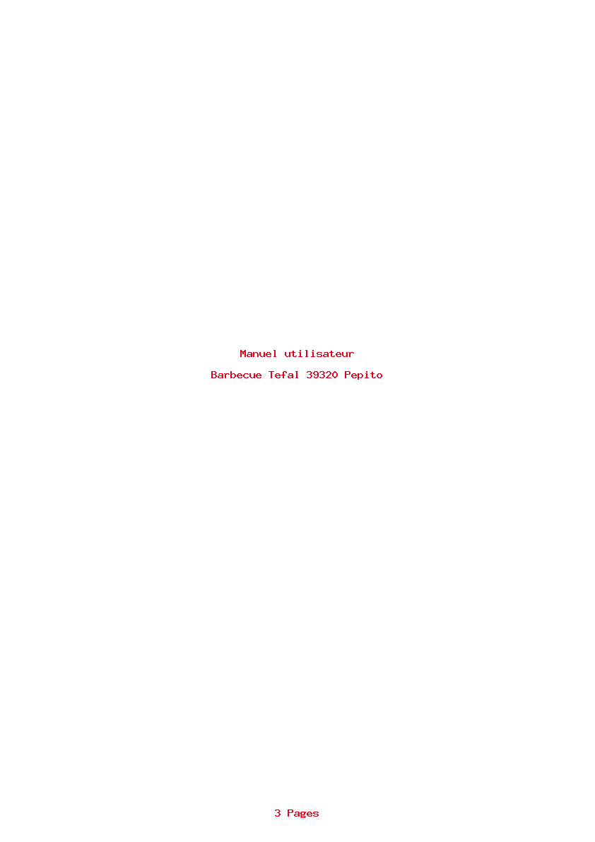 Page 1 de la notice Manuel utilisateur Tefal 39320 Pepito