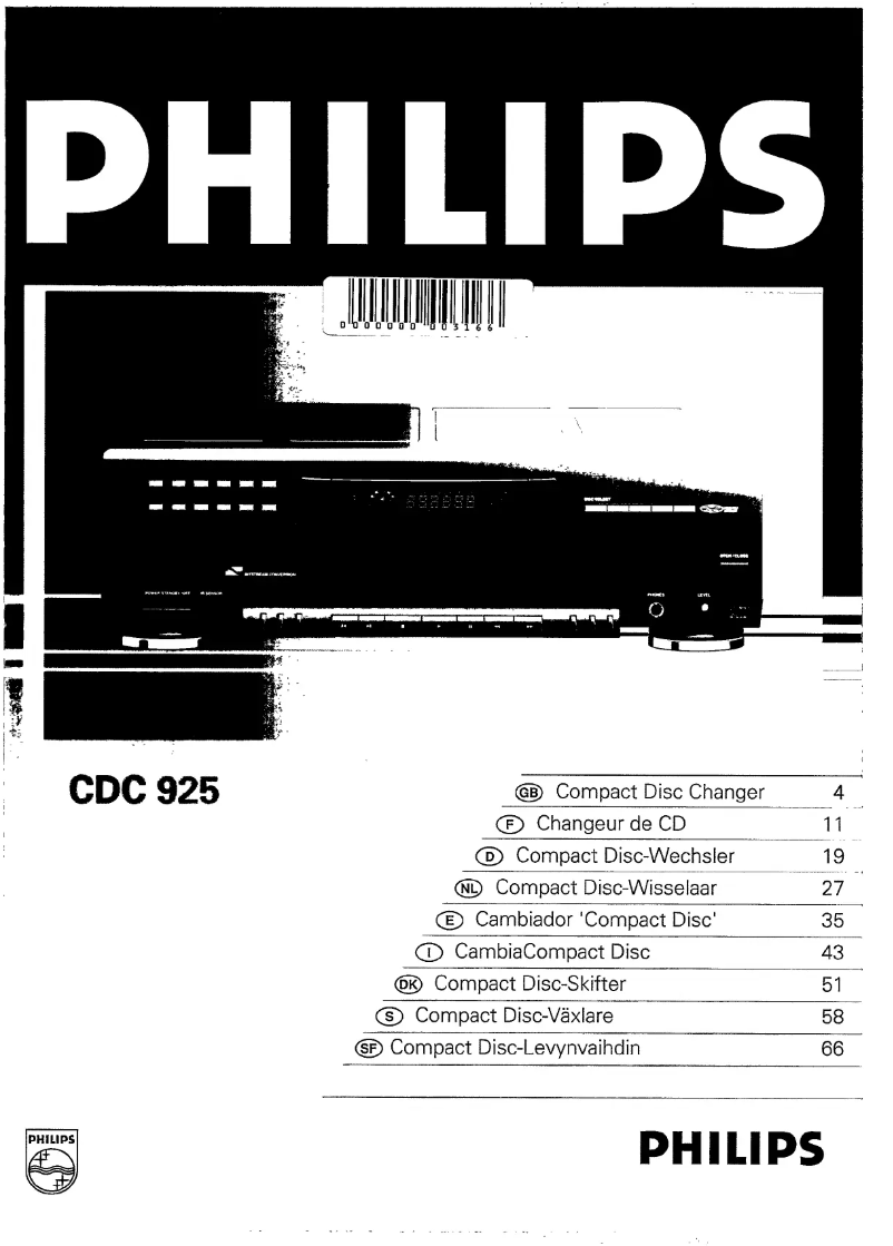 Página 1 del manual Manual de usuario Philips CDC925