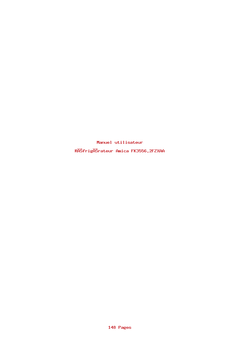 Page 1 de la notice Manuel utilisateur Amica FK3556.2FZXAA