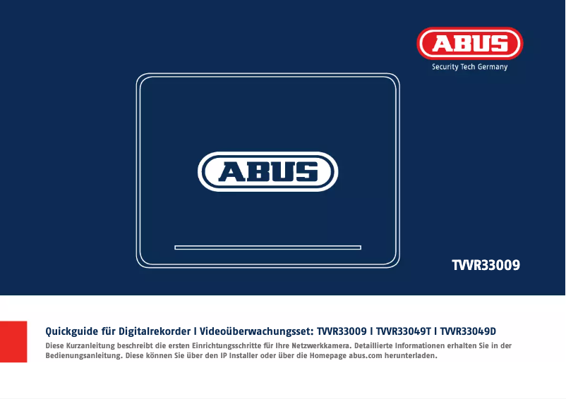 Page 1 of the manual User Manual Abus TVVR33009