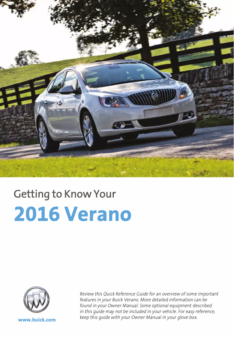 Page 1 de la notice Guide de démarrage rapide Buick Verano (2017)