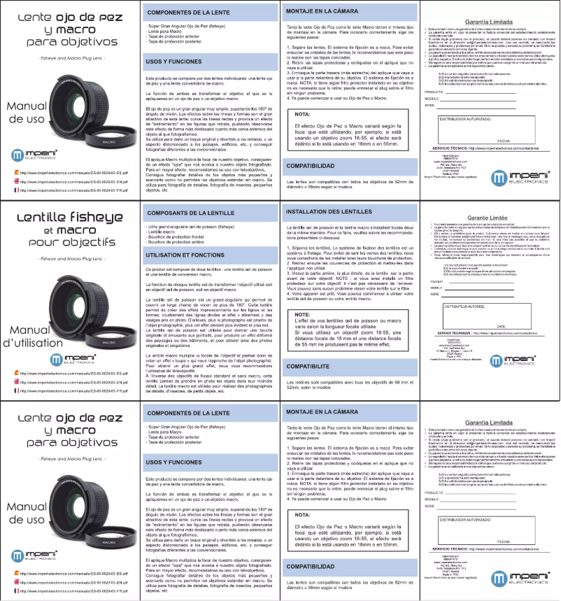 Page 1 de la notice Manuel utilisateur Imperii Electronics ES.00.0030.00