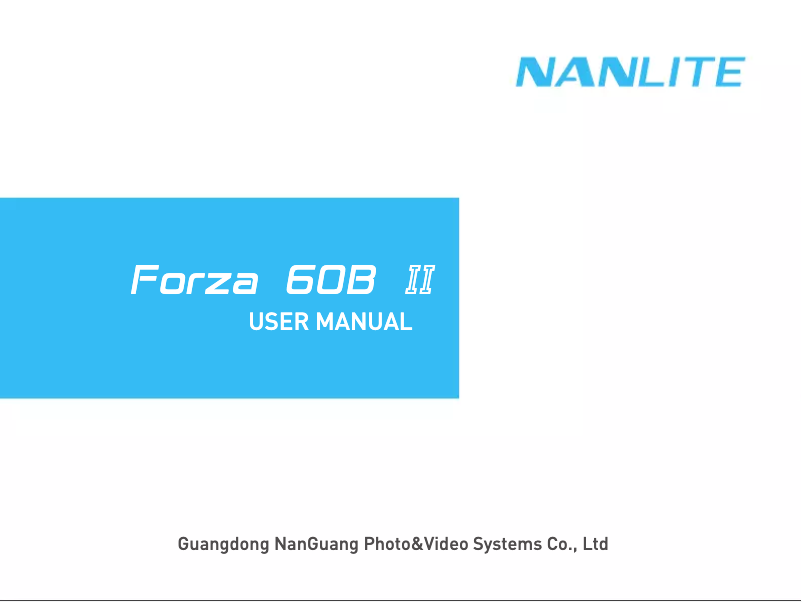 Page 1 de la notice Manuel utilisateur Nanlite Forza 60B II