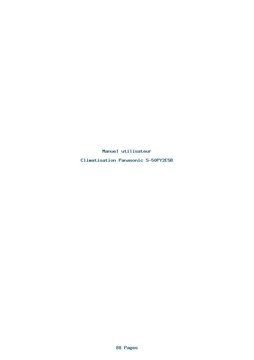 Page 1 de la notice Manuel utilisateur Panasonic S-50PY2E5B