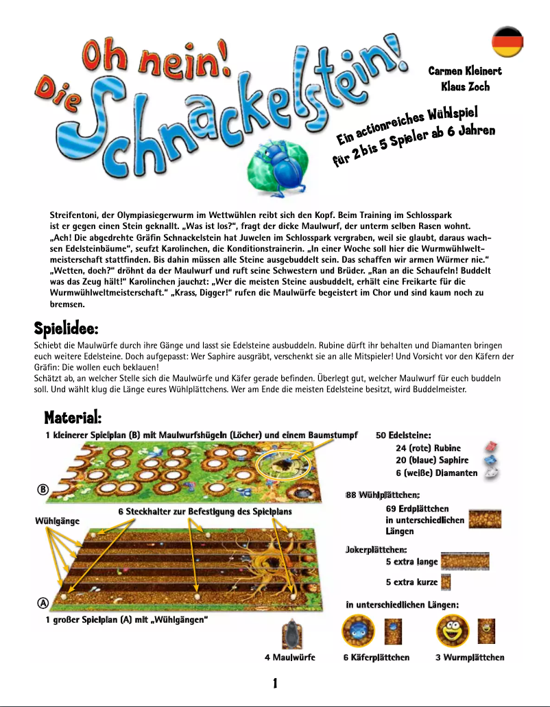 Page 1 de la notice Manuel utilisateur Zoch Oh nein, die Schnackelstein!