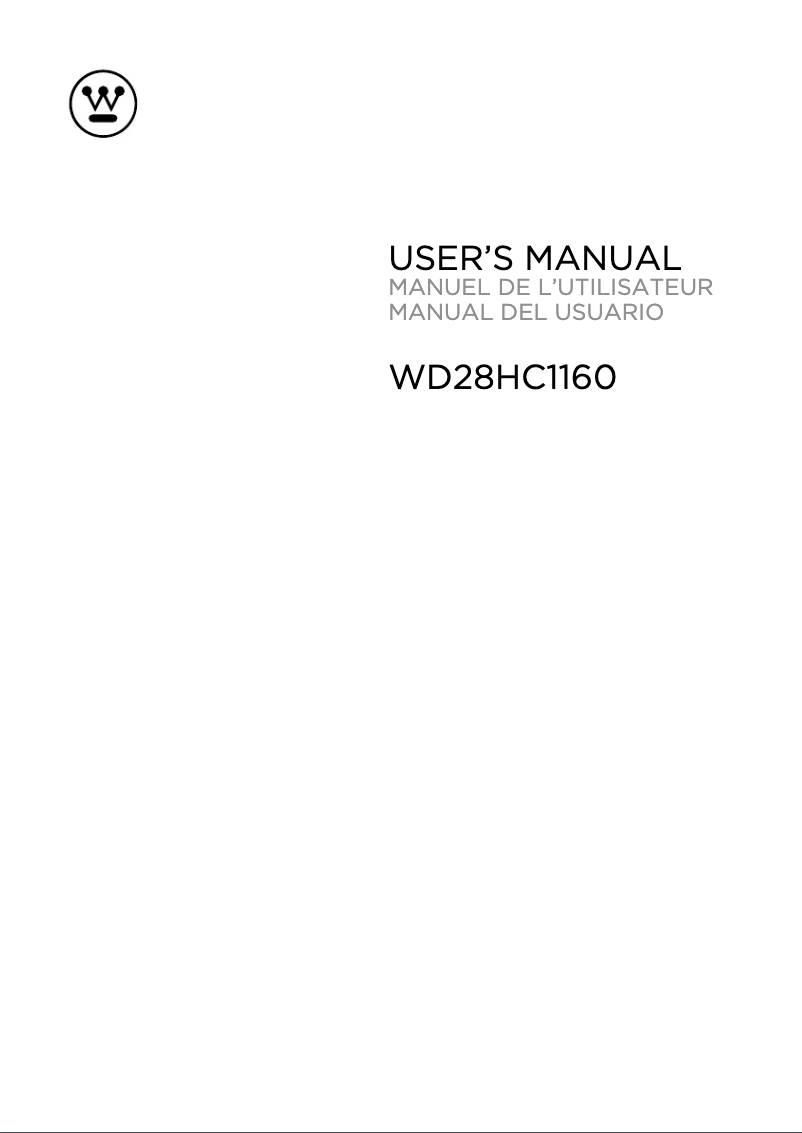 Page 1 de la notice Manuel utilisateur Westinghouse WD28HC1160
