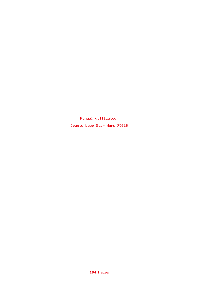 Page 1 de la notice Manuel utilisateur Lego Star Wars 75318