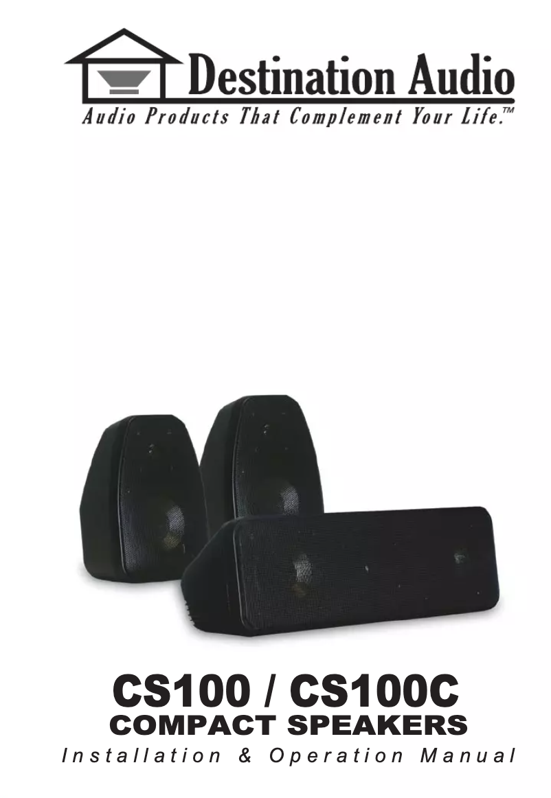 Page 1 de la notice Manuel utilisateur Destination Audio CS100C