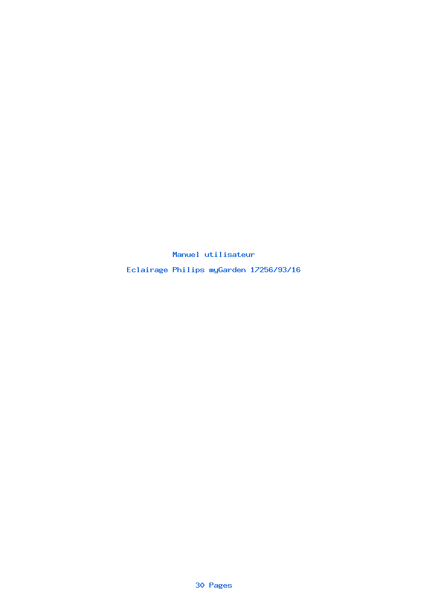Page 1 de la notice Manuel utilisateur Philips myGarden 17256/93/16