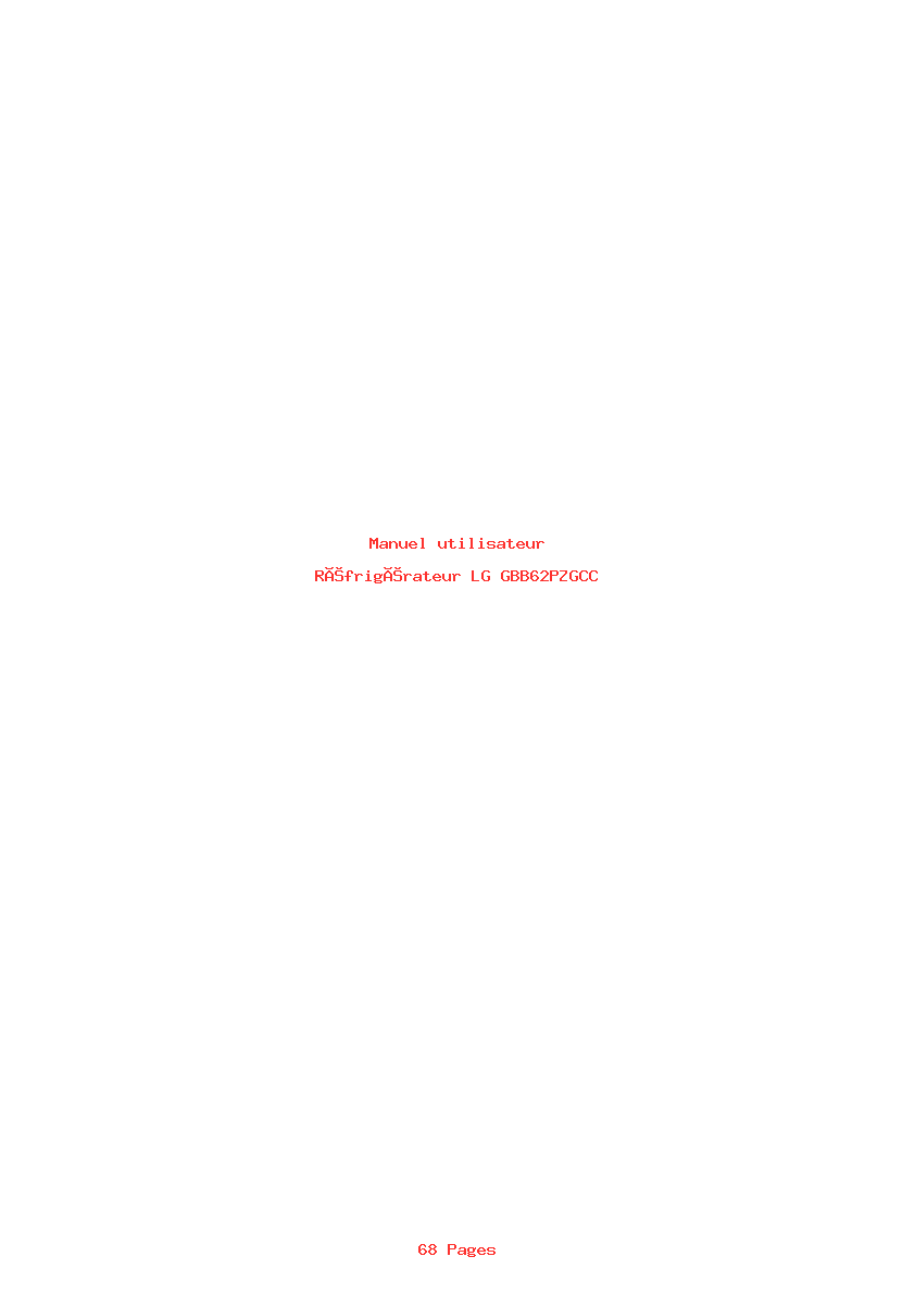 Page 1 de la notice Manuel utilisateur LG GBB62PZGCC