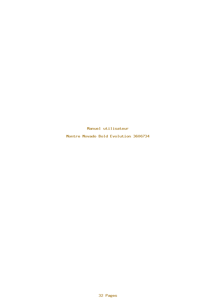 Page 1 de la notice Manuel utilisateur Movado Bold Evolution 3600734