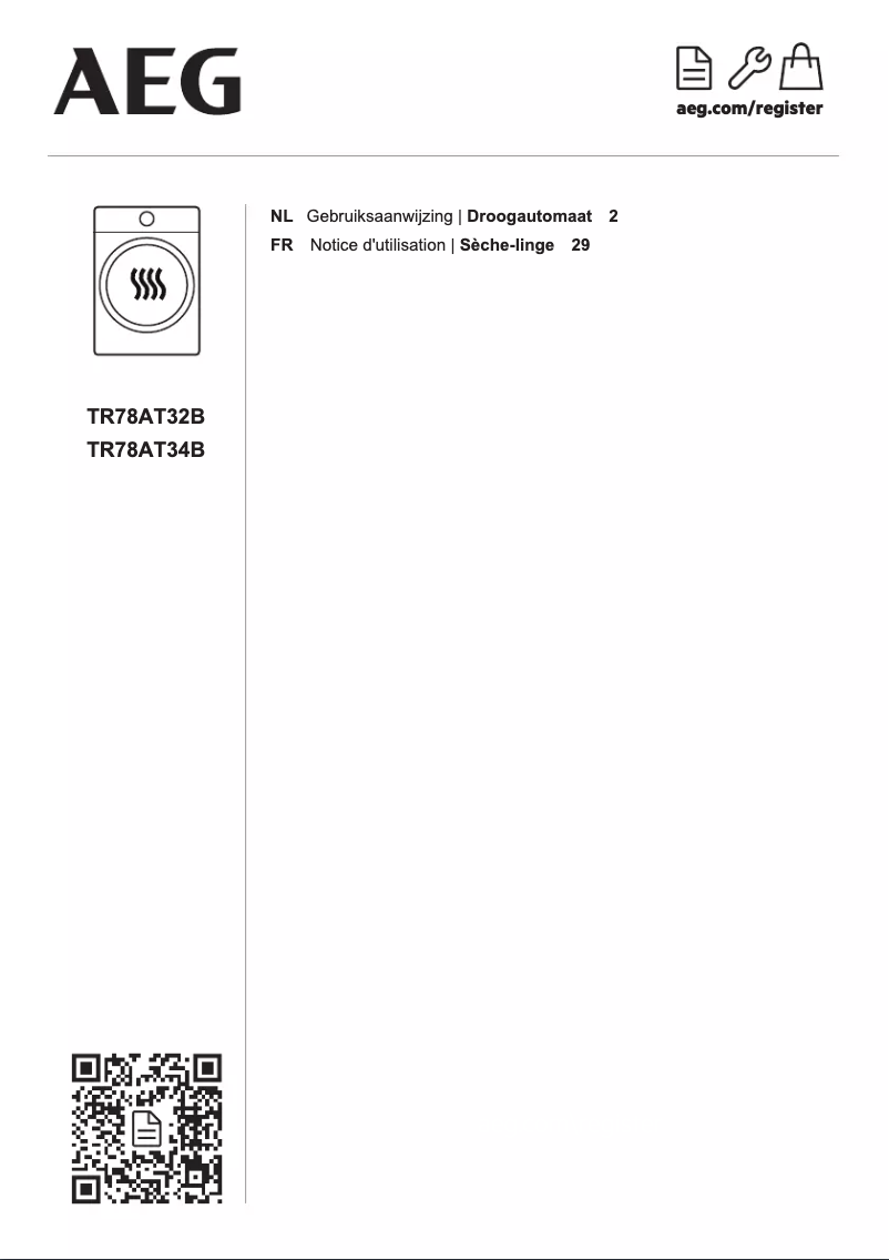 Page 1 de la notice Manuel utilisateur AEG TR78AT34B