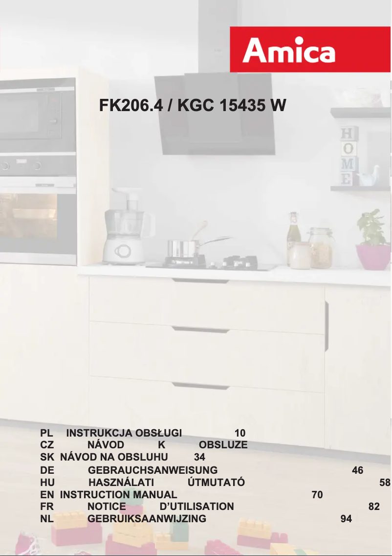 Page 1 de la notice Manuel utilisateur Amica FK206.4