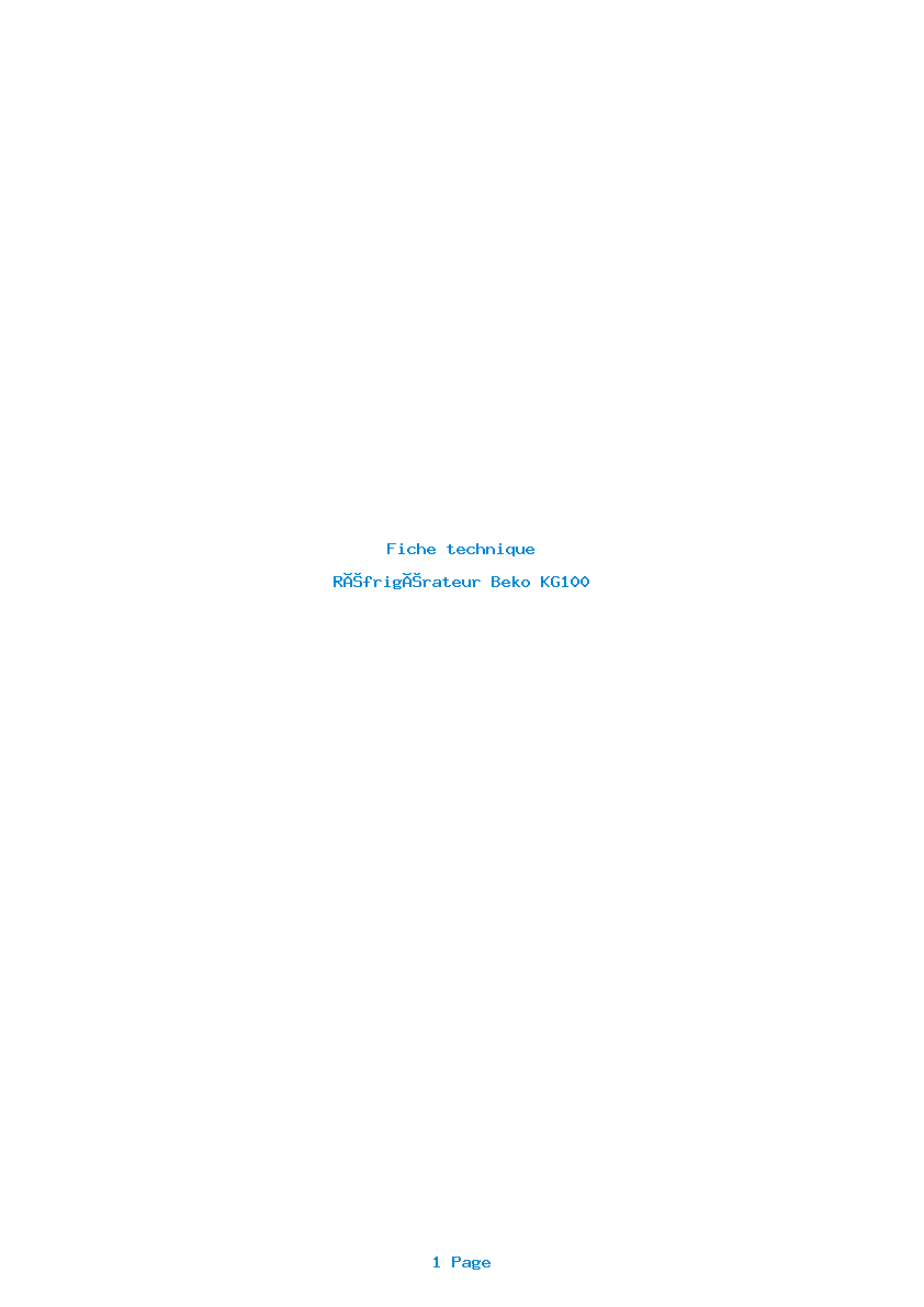 Image de la première page du manuel de l'appareil KG100