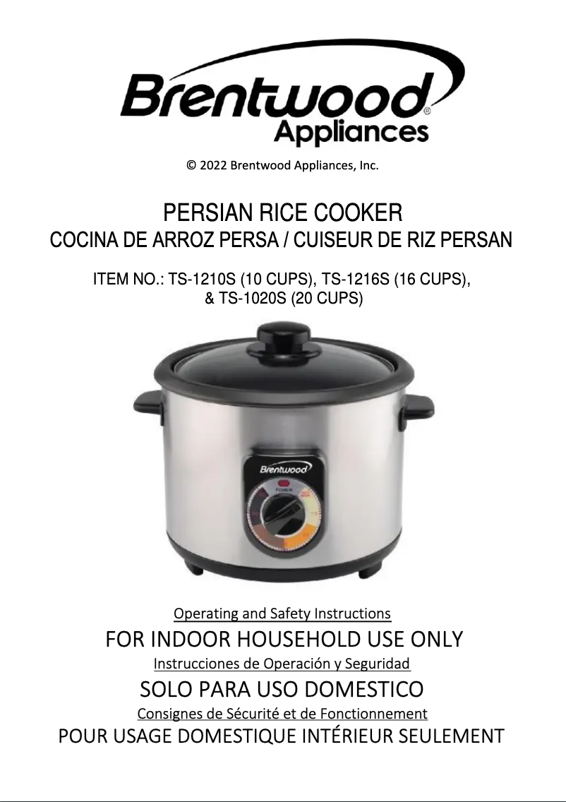 Page 1 de la notice Manuel utilisateur Brentwood TS-1210S