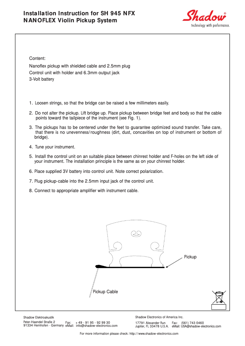Page 1 de la notice Manuel utilisateur Shadow SH945 NFX-V