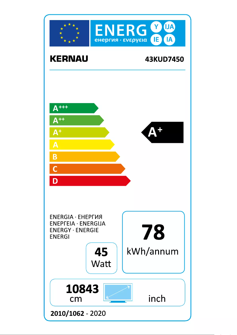 Página 1 del manual Manual de usuario Kernau 43 KUD 7450