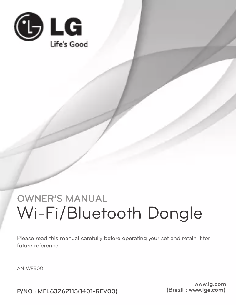 Page 1 de la notice Manuel utilisateur LG AN-WF500