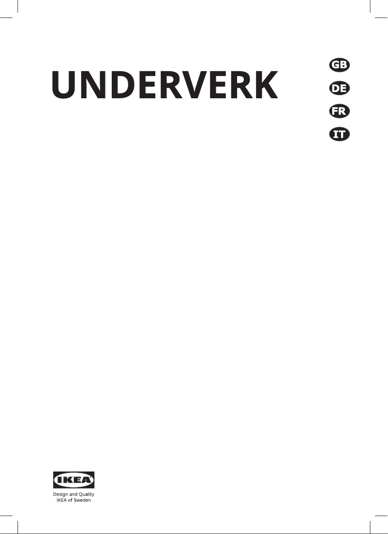 Page 1 de la notice Manuel utilisateur Ikea UNDERVERK 203.922.95