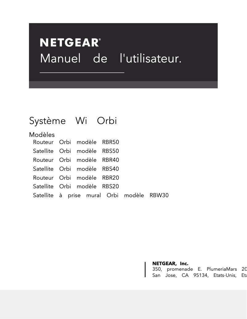 Page 1 de la notice Manuel utilisateur Netgear Orbi RBS50