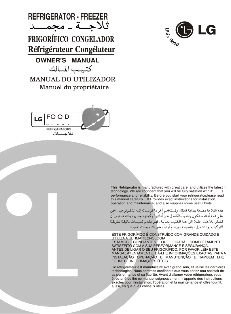 Page 1 de la notice Manuel utilisateur LG GR-4321W