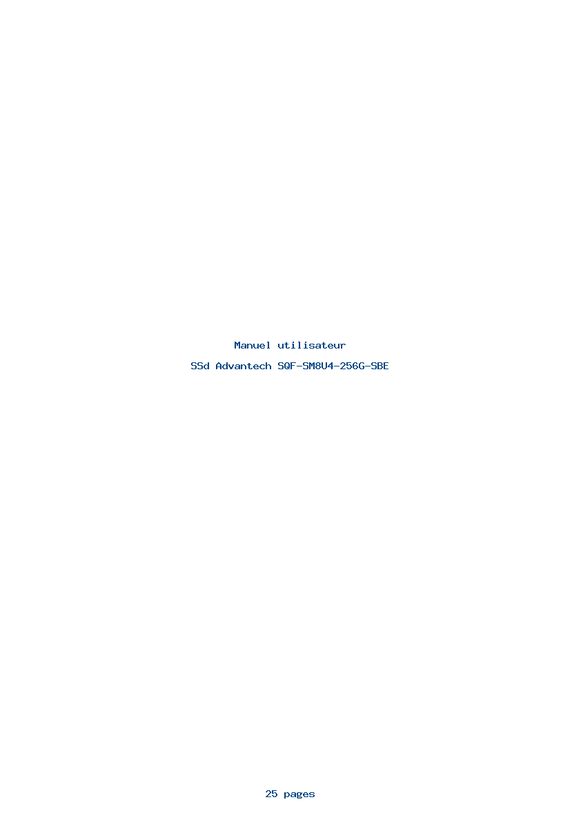 Page 1 de la notice Manuel utilisateur Advantech SQF-SM8U4-256G-SBE