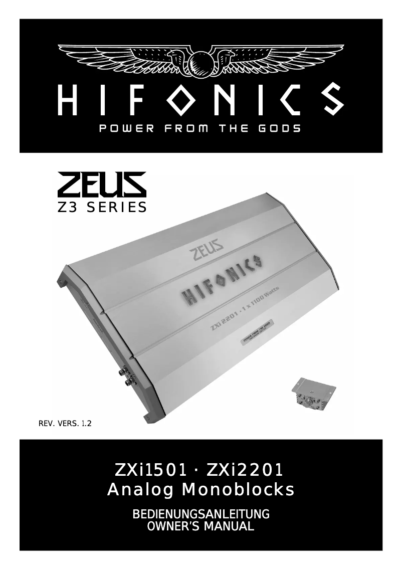 Page 1 de la notice Manuel utilisateur Hifonics ZXi1501