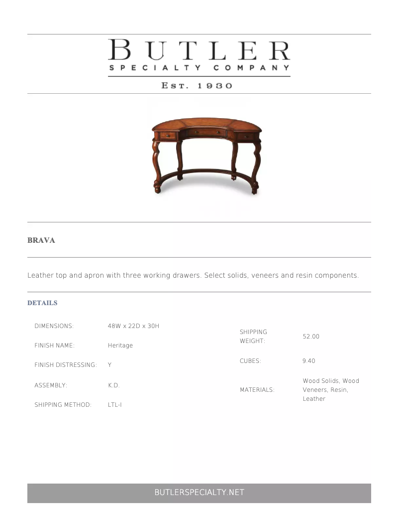 Page 1 de la notice Manuel utilisateur Butler Brava 0627070