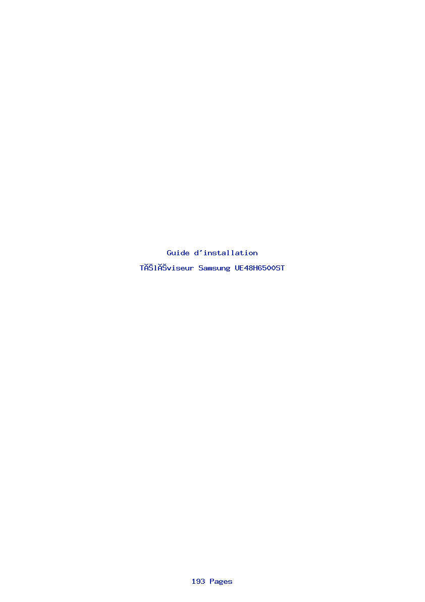 Image de la première page du manuel de l'appareil UE48H6500ST