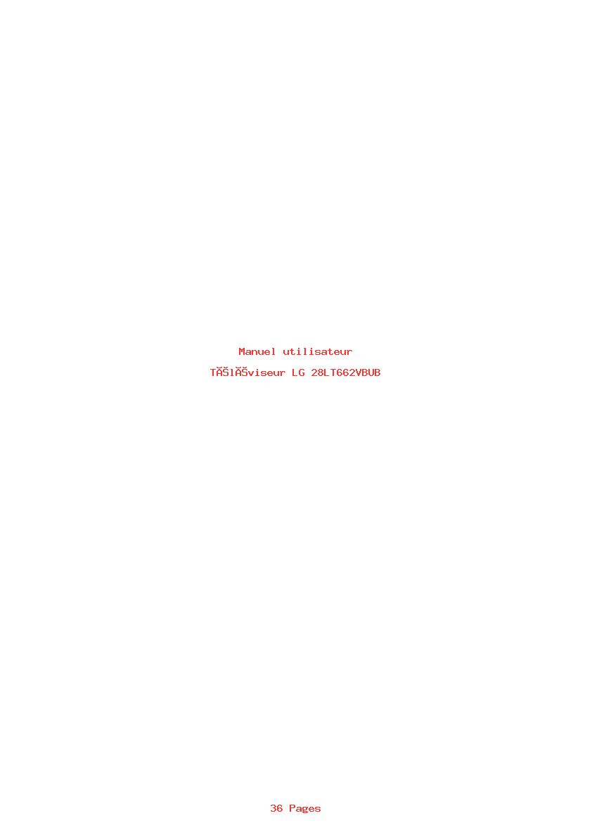 Page 1 de la notice Manuel utilisateur LG 28LT662VBUB