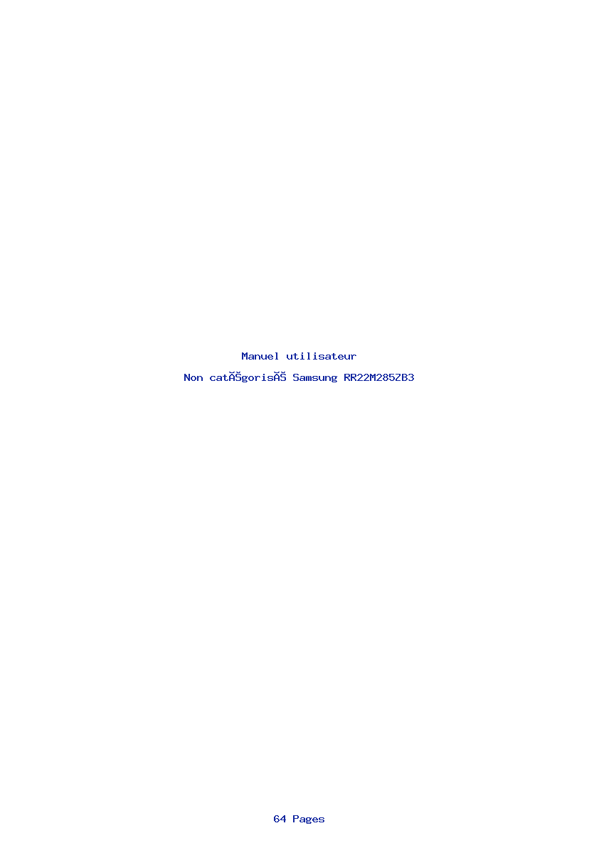 Page 1 de la notice Manuel utilisateur Samsung RR22M285ZB3