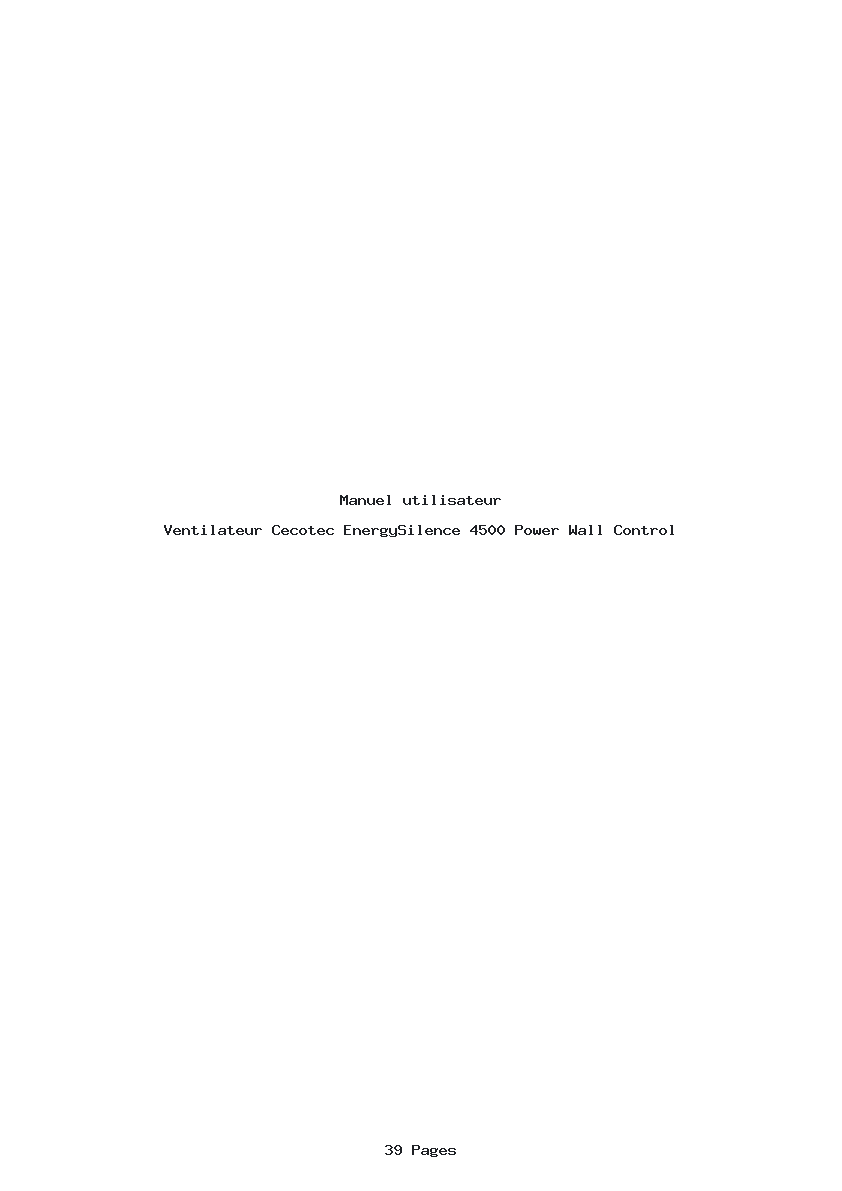 Page 1 de la notice Manuel utilisateur Cecotec EnergySilence 4500 Power Wall Control