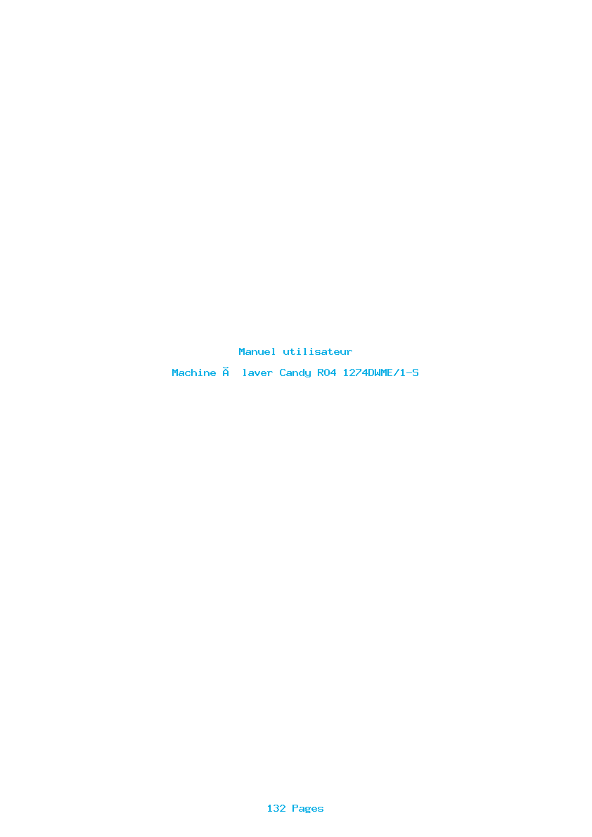 Page 1 de la notice Manuel utilisateur Candy RO4 1274DWME/1-S