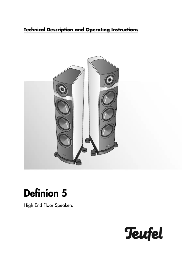 Page 1 de la notice Manuel utilisateur Teufel Definion 5
