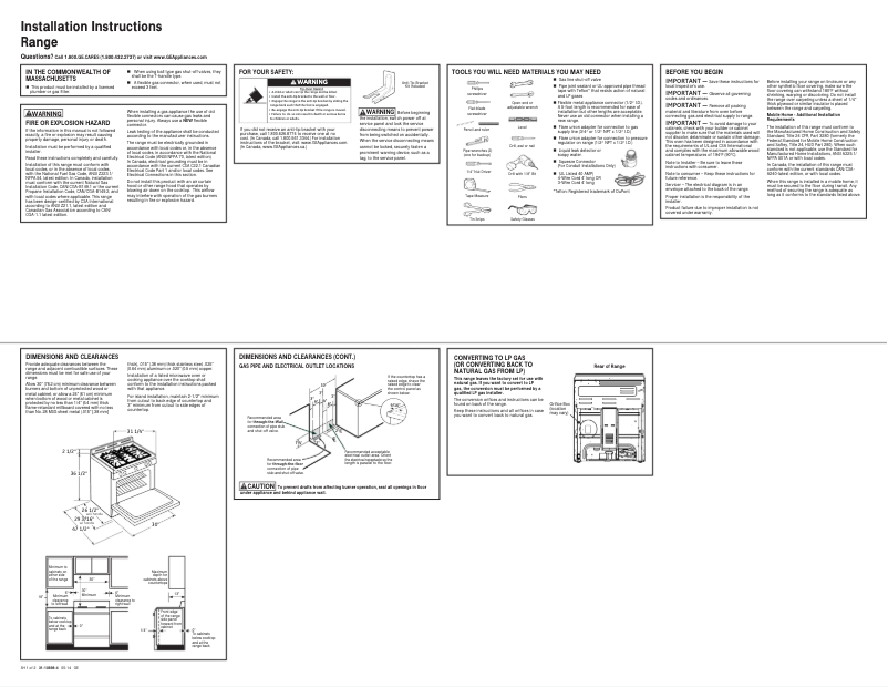Page 1 de la notice Guide d'installation GE P2S920SEFSS