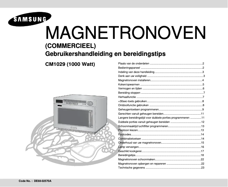 Page 1 de la notice Manuel utilisateur Samsung CM1029
