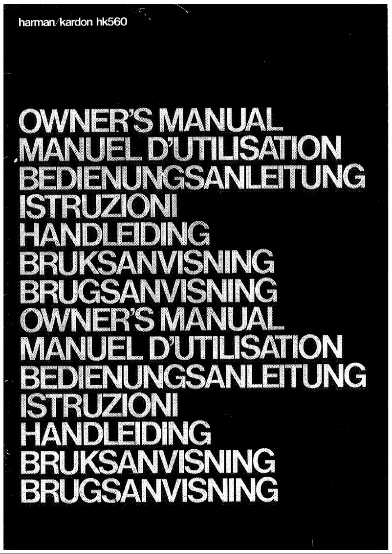 Page 1 de la notice Manuel utilisateur Harman Kardon HK560