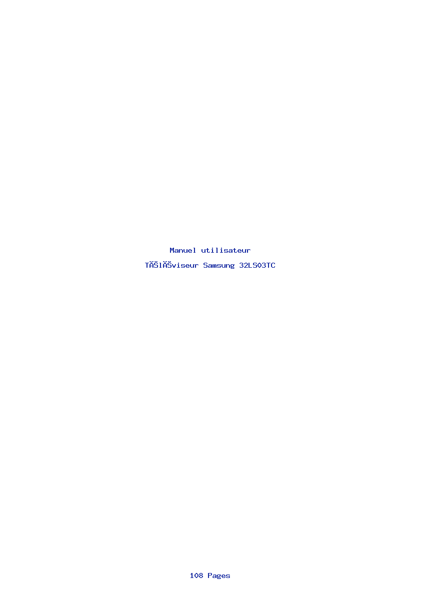 Page 1 de la notice Manuel utilisateur Samsung 32LS03TC