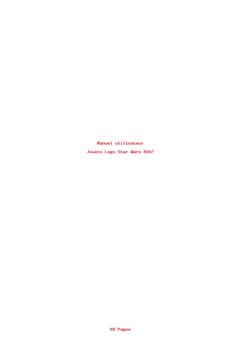 Page 1 de la notice Manuel utilisateur Lego Star Wars 8007