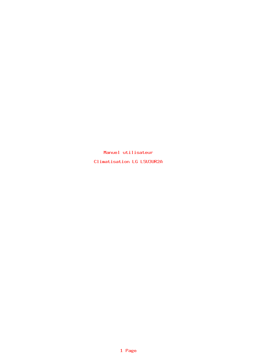 Page 1 de la notice Manuel utilisateur LG LSU3UR2A