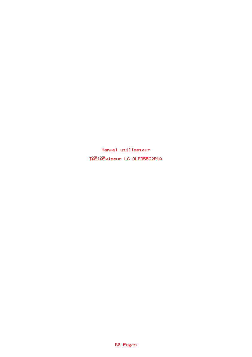 Page 1 de la notice Manuel utilisateur LG OLED55G2PUA