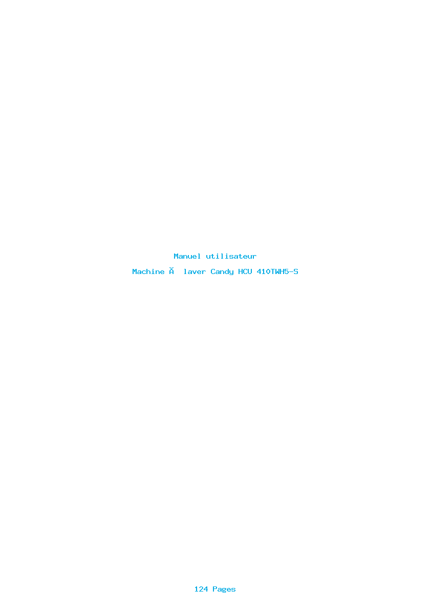 Page 1 de la notice Manuel utilisateur Candy HCU 410TWH5-S